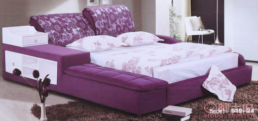 森美缘榻榻米双人床 多功能布艺软体床的定制与批发选择